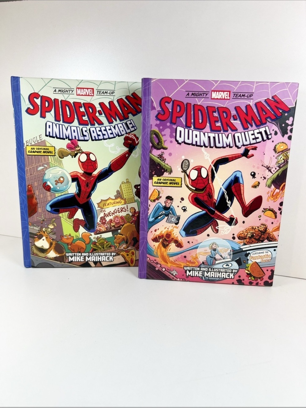 Spider-Man Animals Assemble/Quantum Quest Hardcover Book Set Kids Graphic Novel